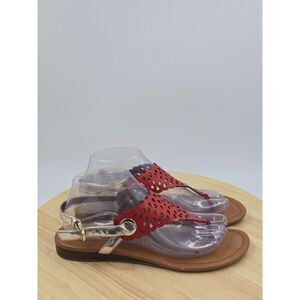 Franco Sarto Womens A-Glee Slingback Sandals Leather Cutout Buckle sz 8.5M